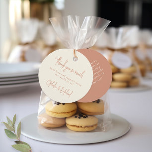 Étiquettes Cadeau Boho Script Terracotta Crème Mariage Merci