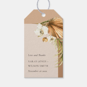 Étiquettes-cadeau Boho séché Palm rouille Mariage d'arche florale Me