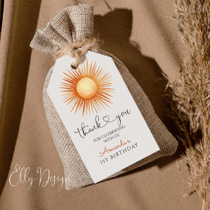 Étiquettes-cadeau Boho Sun 1er anniversaire fête