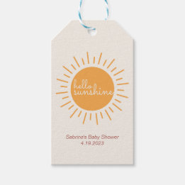 Étiquettes-cadeau Boho Sunshine Baby shower neutre pour les femmes
