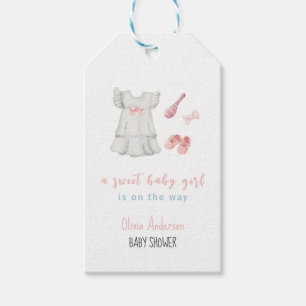 Étiquettes-cadeau Boho Sweet Vintage fille Baby shower en tenue