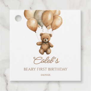 Étiquettes Cadeau Boho Teddy Bear Beary Première fête d'anniversaire