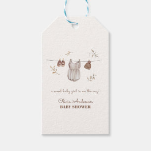 Étiquettes-cadeau Boho Vintage Watercolor Girl Baby shower de tenue