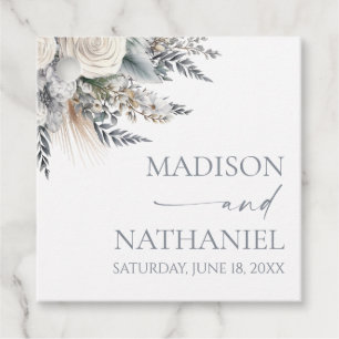 Étiquettes Cadeau Boho White Rose Floral Mariage Jardin