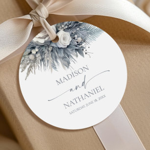 Étiquettes Cadeau Boho White Rose Floral Mariage Jardin