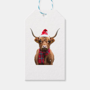 Étiquettes-cadeau Boho Xmas Noël T-Shirt Vache des Highlands (4)