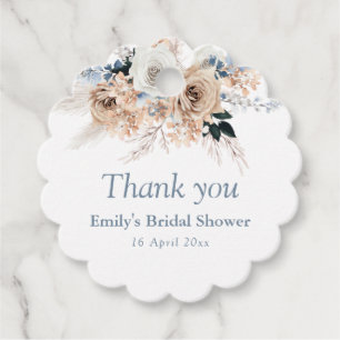 Étiquettes Cadeau bohomian pampas dusté bleu nuptiale douche