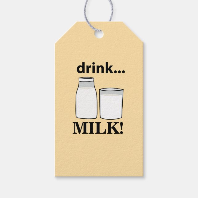 Étiquettes-cadeau Boire du lait  (Devant)