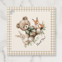 bois Animaux Aquarelle Baby shower serviettes
