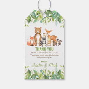 Étiquettes-cadeau Bois Animaux Baby shower Forêt Garçon Favoriser