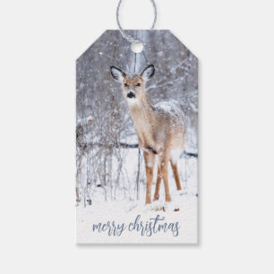 Étiquettes-cadeau Bois de cerf en hiver neige Noël Tags cadeaux