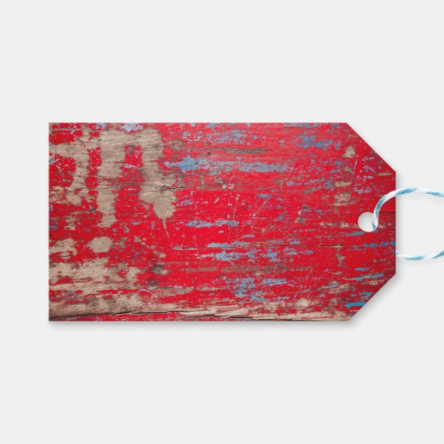 Étiquettes-cadeau Bois rouge (Devant (Horizontal))