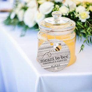 Étiquettes Cadeau Bois Rustique Fait Pour Les Abeilles Mariage Merci