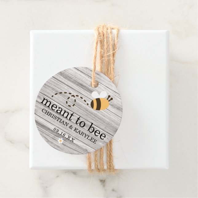 Étiquettes Cadeau Bois Rustique Signifie Être Merci Mariage (En situation)