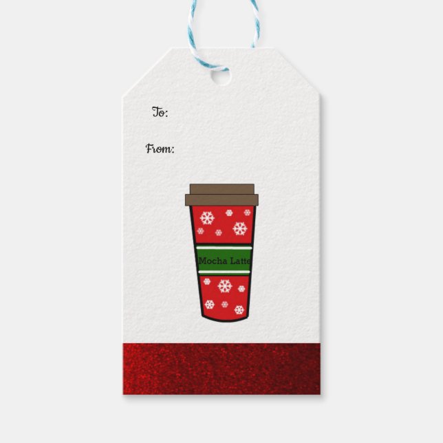 Étiquettes-cadeau Boisson de fêtes Mocha Latte (Devant)