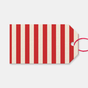 Étiquettes-cadeau Boîte aux lettres rouge et crème tofu rayures