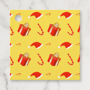 Étiquettes Cadeau Boîte cadeau de Noël sucre de canne chapeau de Noë