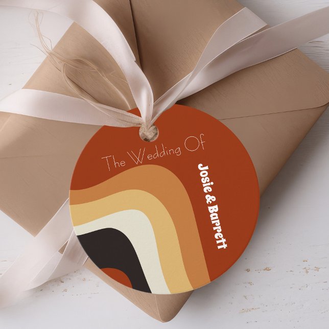 Étiquettes Cadeau Bold Retro Super les années 70 Boho Mariage Love & (Créateur téléchargé)