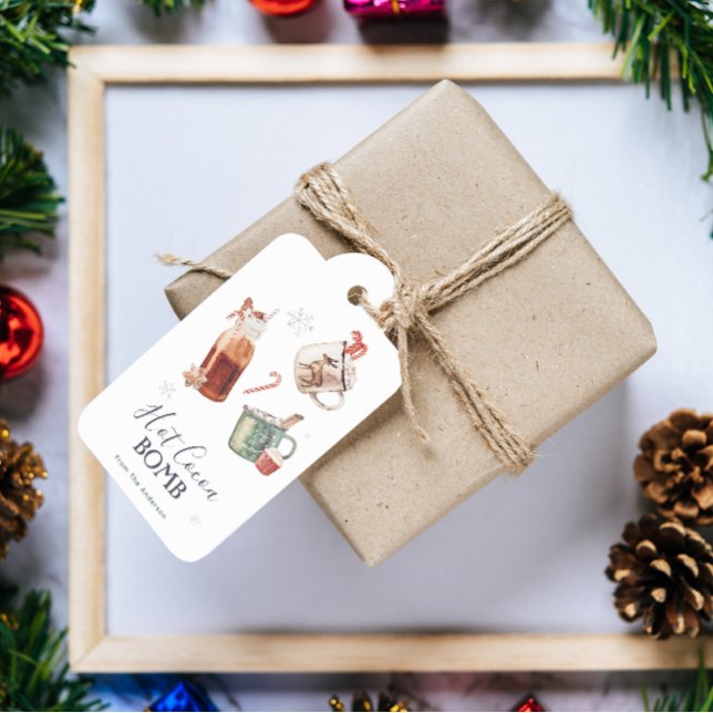 Étiquettes-cadeau Bombe au chocolat chaud (Créateur téléchargé)