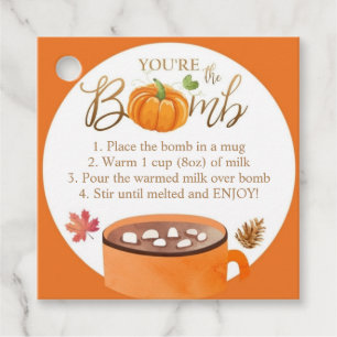 Étiquettes Cadeau Bombe au chocolat chaud Tag You the Bomb Thanksgiv