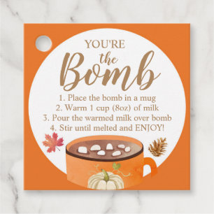 Étiquettes Cadeau Bombe au chocolat chaud Tag You the Bomb Thanksgiv