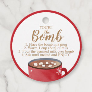 Étiquettes Cadeau Bombe au chocolat chaud Tags Vous êtes le cacao à 