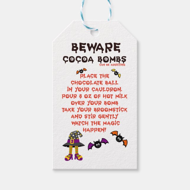 ÉTIQUETTES-CADEAU BOMBE DE CACAO HALLOWEEN DIRECTIONS BOMBES CADEAUX (Devant)