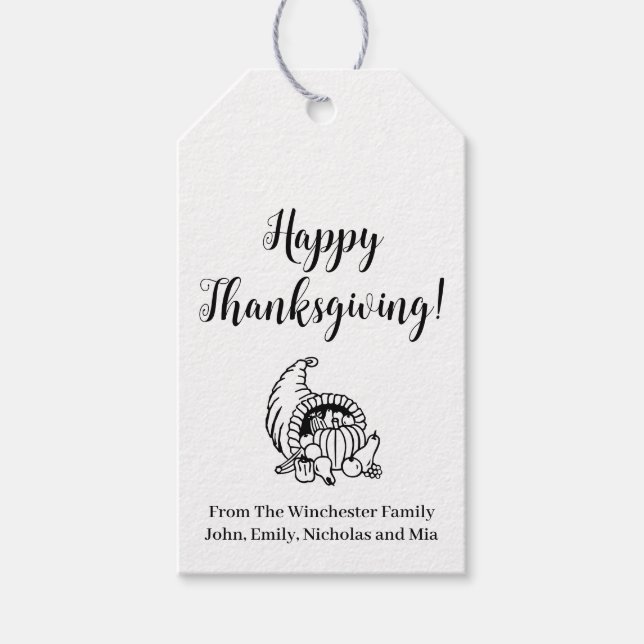 Étiquettes-cadeau Bon thanksgiving automne de la récolte script text (Devant)