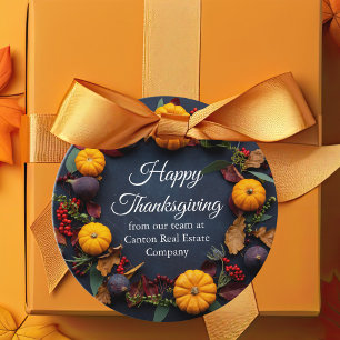 Étiquettes Cadeau Bon thanksgiving Business Automne Citrouille Wreat