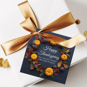 Étiquettes Cadeau Bon thanksgiving Citrouille Wreath Custom Business