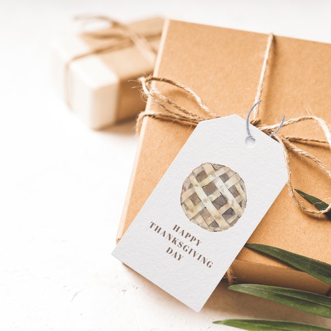 Étiquettes-cadeau Bon thanksgiving | Tarte Apple (Créateur téléchargé)