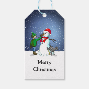 Étiquettes-cadeau Bonhomme de neige de Noël
