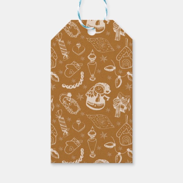 Étiquettes-cadeau bonhomme de neige de noël (Devant)