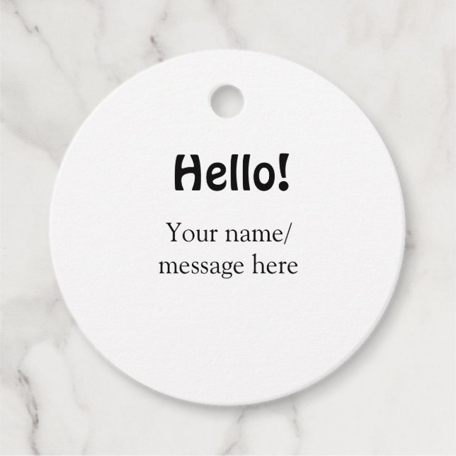 Étiquettes Cadeau Bonjour ajouter un message de nom simple minimum é (Devant)