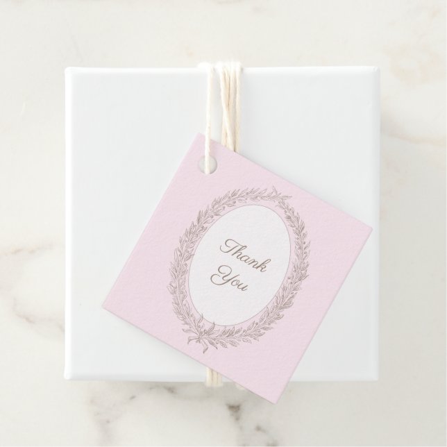 Étiquettes Cadeau Bonjour Bebe Pâtisserie française Merci rose (En situation)