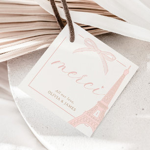 Étiquettes Cadeau Bonjour Bébé Pink Paris Eiffel Baby shower