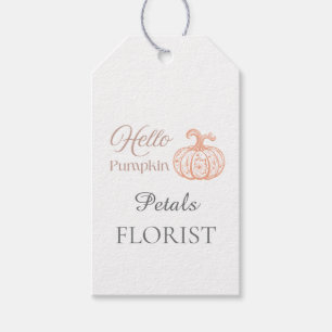 Étiquettes-cadeau Bonjour Citrouille Fleuriste Halloween Entreprise