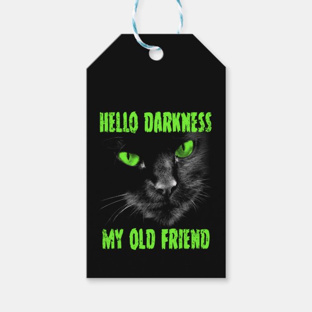 Étiquettes-cadeau Bonjour Ténèbres Mon Vieux Ami : Yeux verts (Devant)