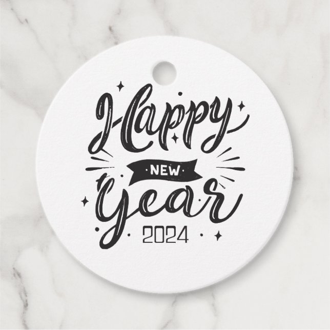 Étiquettes Cadeau Bonne année 2024  (Devant)