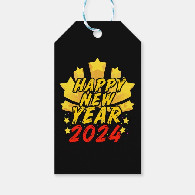 Étiquettes-cadeau Bonne année 2024  (Devant)