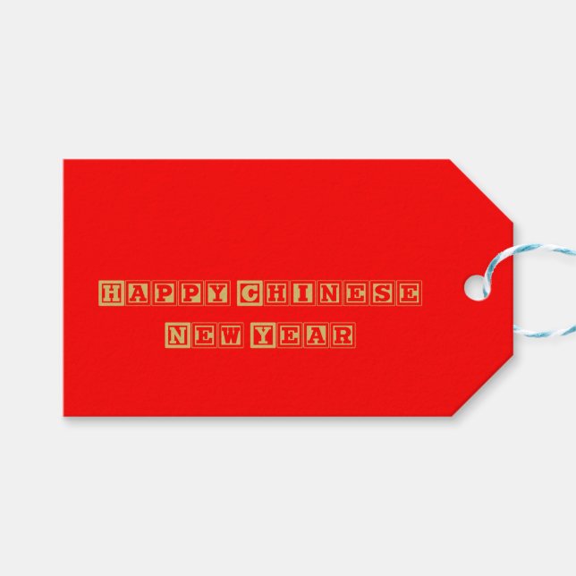 Étiquettes-cadeau Bonne année chinoise (Devant (Horizontal))