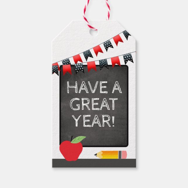 Étiquettes-cadeau Bonne année de retour à l'école (Devant)