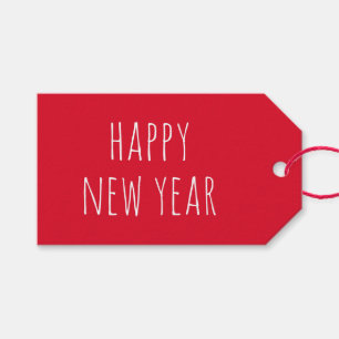 Étiquettes-cadeau Bonne année   Fête rouge moderne des Fêtes