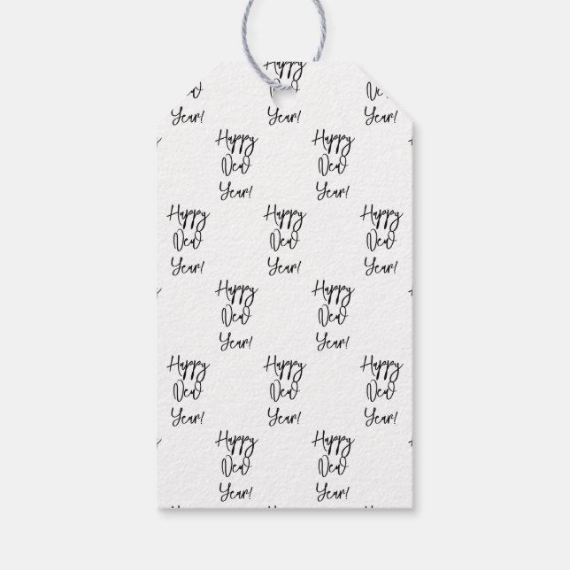 Étiquettes-cadeau Bonne année ! Modern Text Chic Festive (Dos)