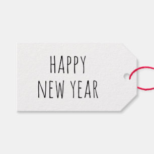 Étiquettes-cadeau Bonne année   Vacances neutres minimalistes propre