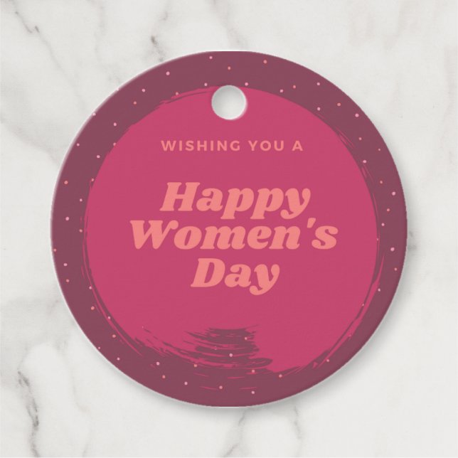 Étiquettes Cadeau Bonne fête des femmes souhaite rouge (Devant)