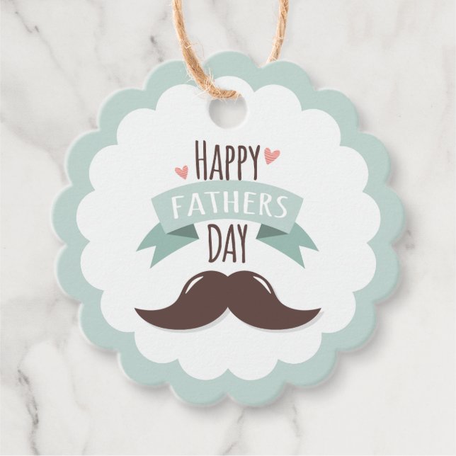 Étiquettes Cadeau Bonne fête des pères - moustache (Devant)