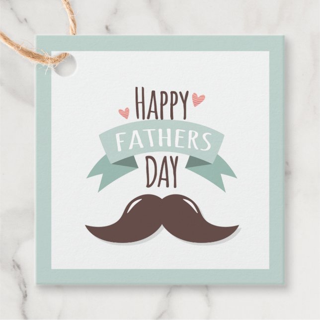 Étiquettes Cadeau Bonne fête des pères - moustache (Devant)