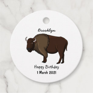 Étiquettes Cadeau Bonne illustration de bison américain