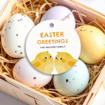 Bonne Pâques avec deux petits poulets